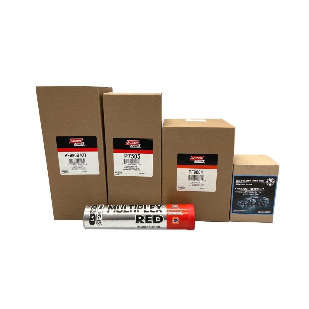 DETROIT OIL CHANGE KIT, P7505, PF9908KIT, PF9804, A4722030355, FREE GREASE