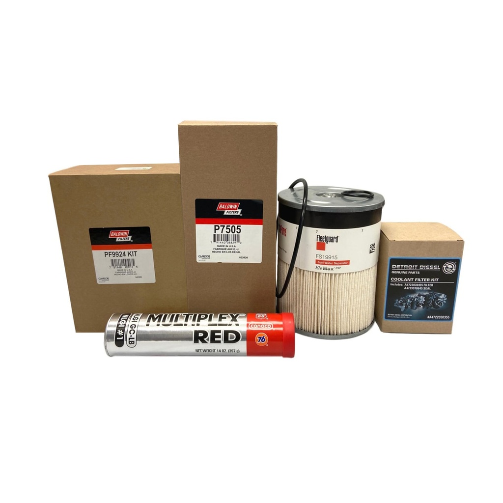 DETROIT OIL CHANGE KIT, P7505, PF9924 KIT, FS19915, A4722030355, FREE GREASE