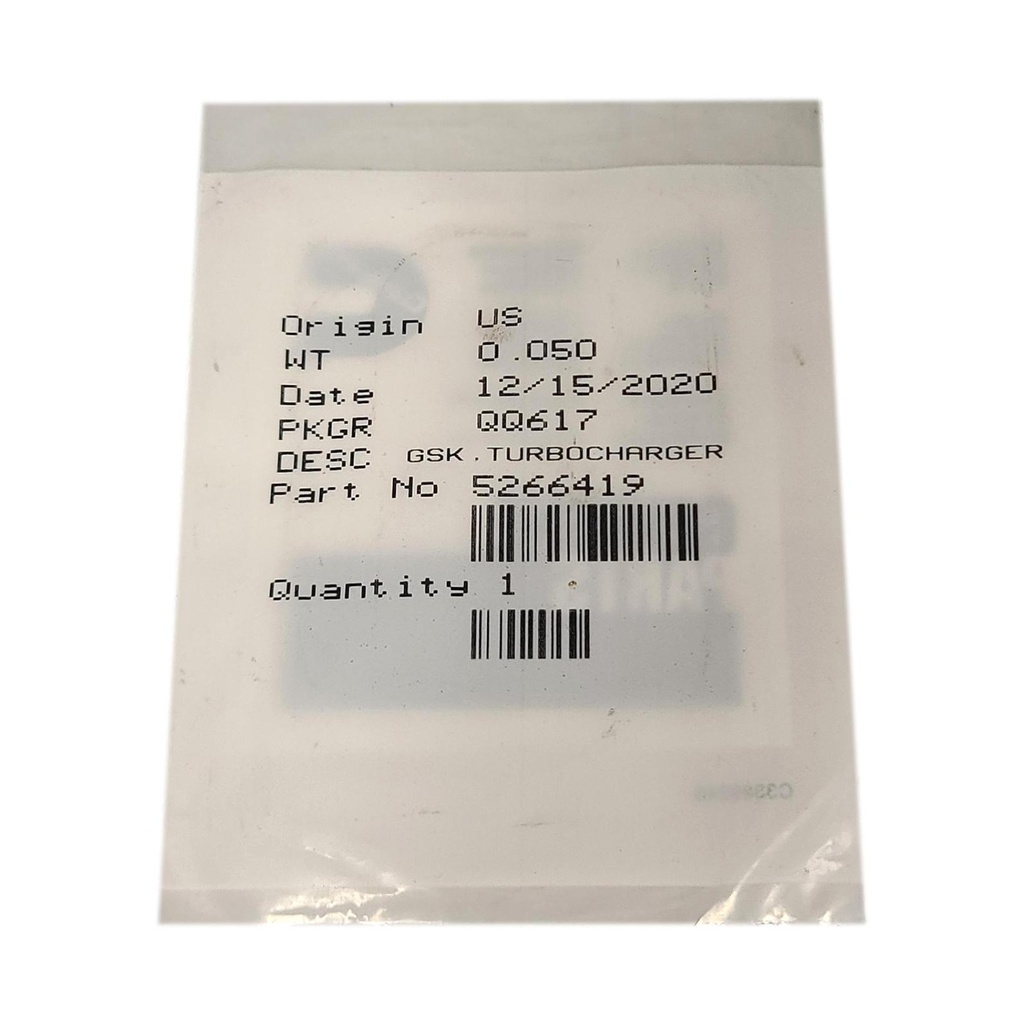 OEM CUMMINS GASKET,TURBOCHARGER 5266419