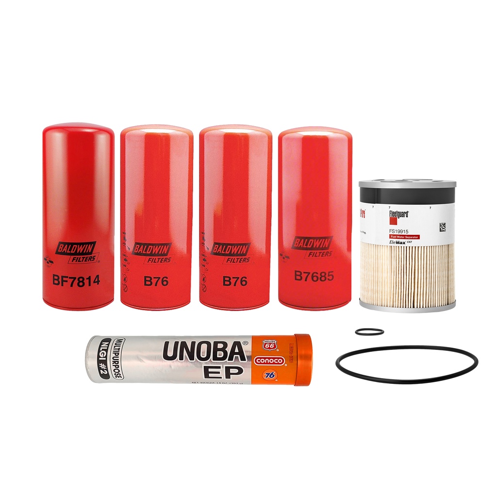 VOLVO OIL CHANGE KIT B76, BF7814, B7685, FS19915, FREE GREASE