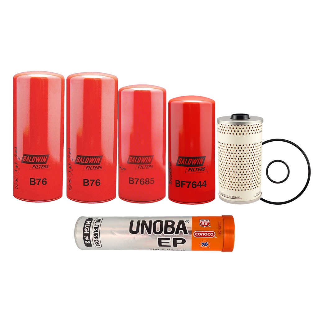 VOLVO OIL CHANGE KIT B76, BF7644, B7685, PF7744, FREE GREASE