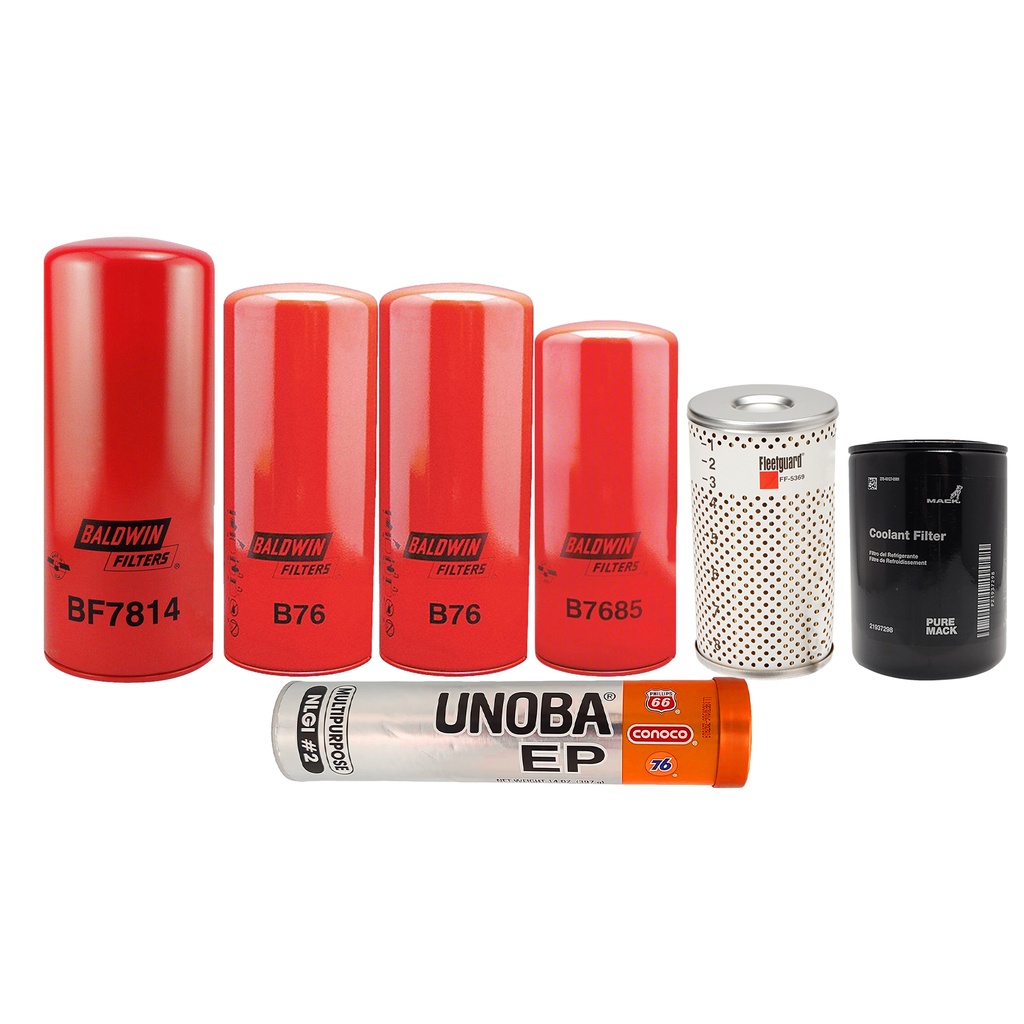 VOLVO OIL CHANGE KIT B76, BF7814, B7685, FF-5369, 21937298, FREE GREASE