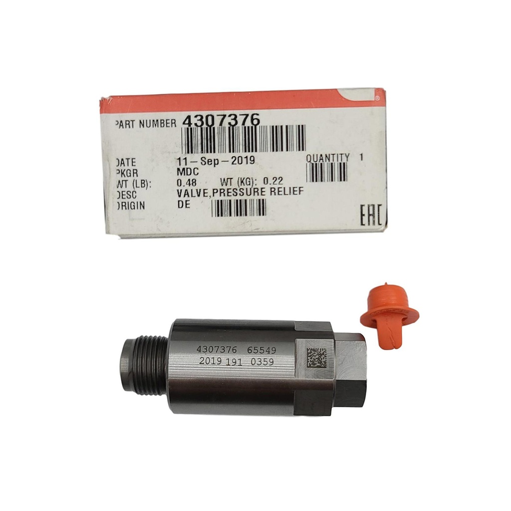 New OEM Genuine Cummins VALVE,PRESSURE RELIEF 4307376