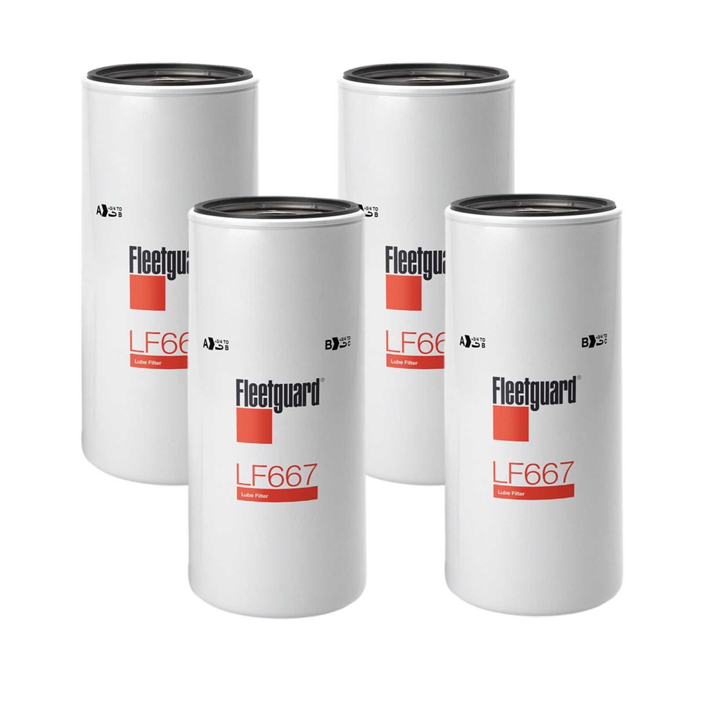 FleetGuard Oil Filter LF667 B7600 DN-P553191 (PACK OF 4)