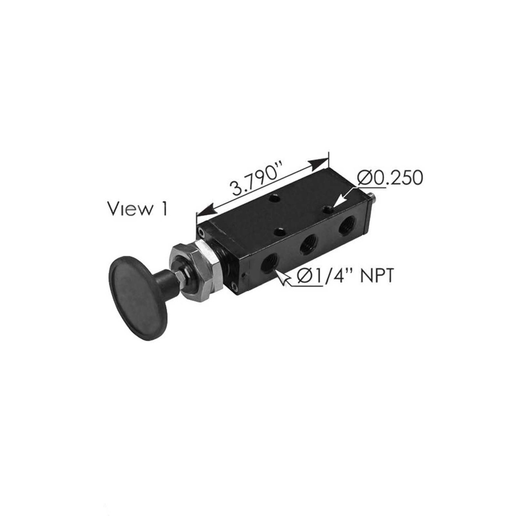 Ridewell Push Pull Valve 170.1230121  1230121