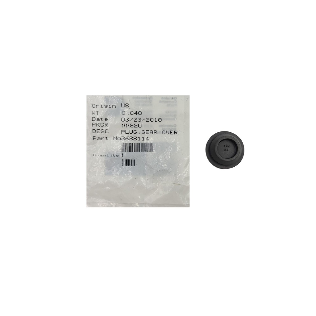 New OEM Genuine Cummins  Gear housing cover plug 3688114
