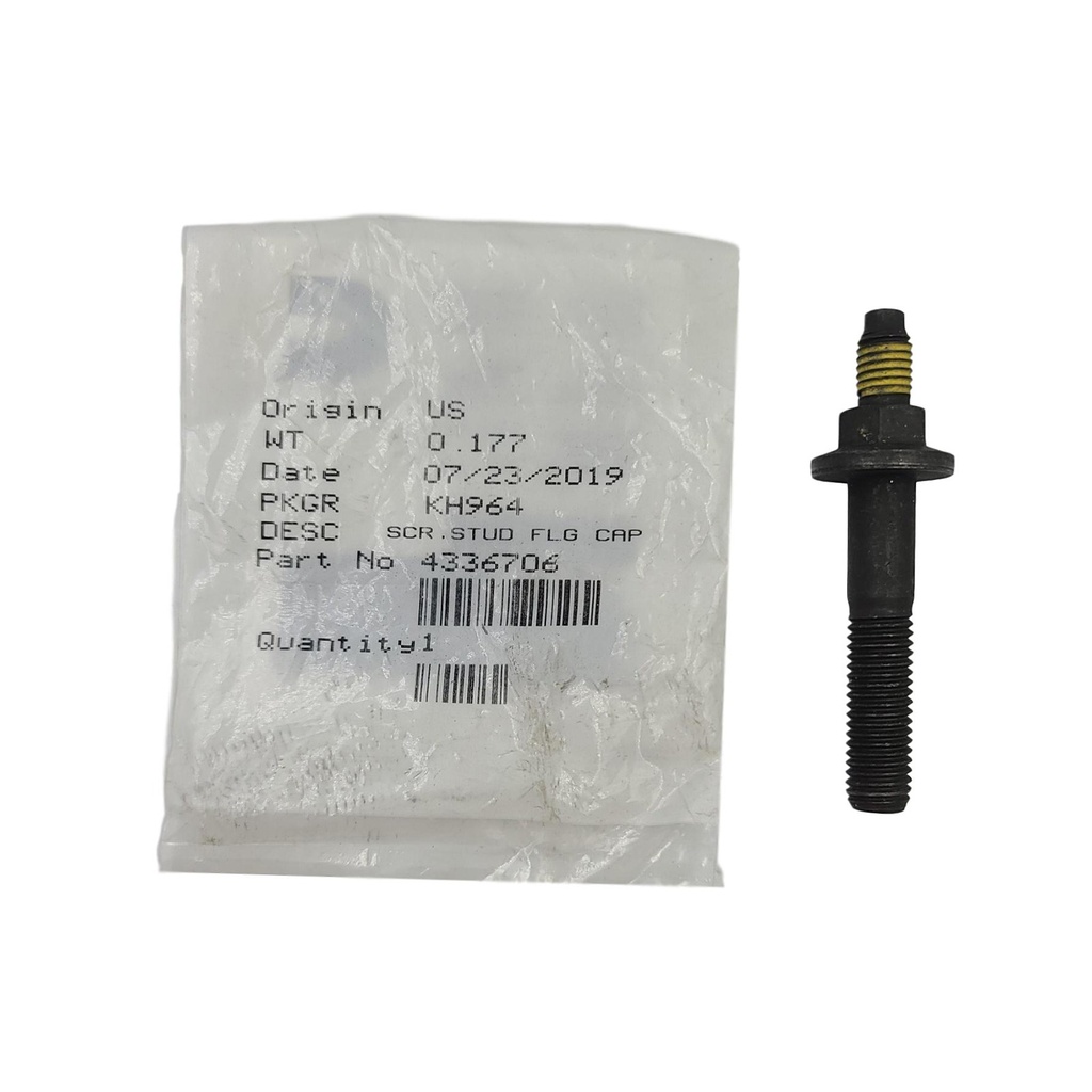 New OEM Genuine Cummins SCREW,STUDDED FLANGE CAP 4336706