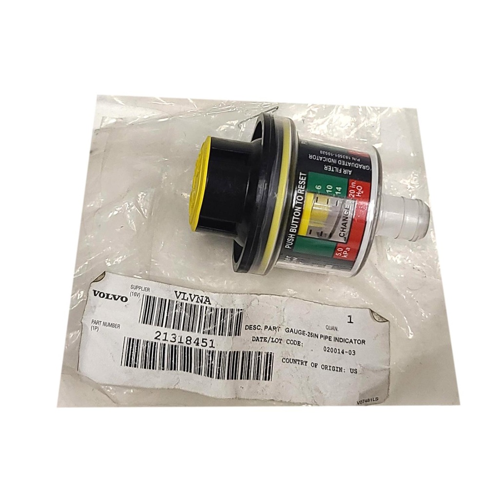 OEM VOLVO AIR FILTER GAUGE  21318451