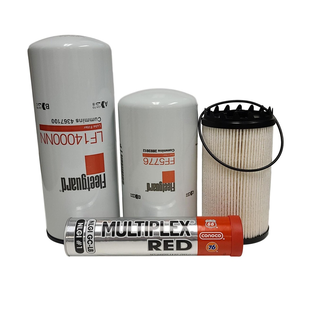 CUMMINS OIL CHANGE KIT  LF14000, FF5776, FS36401, FREE GREASE