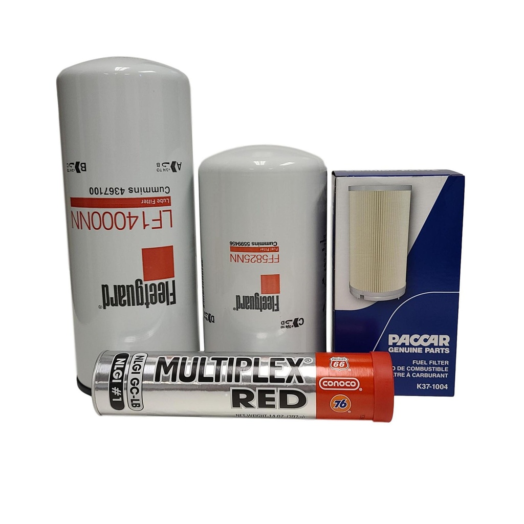 CUMMINS OIL CHANGE KIT LF14000, FF5825, K37-1004, FREE GREASE
