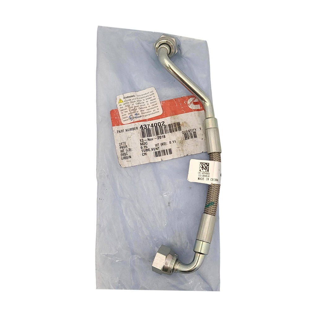 OEM CUMMINS TUBE,VENT 4374002 is superceded by 4374002CUM