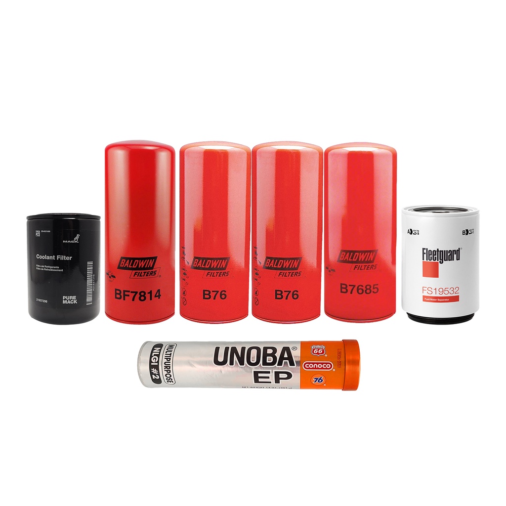 VOLVO OIL CHANGE KIT B76, BF7814, B7685, FS19532, 21937298, FREE GREASE