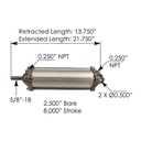 Tailgate Air Cylinder 177.AC258  2925EX8 100124