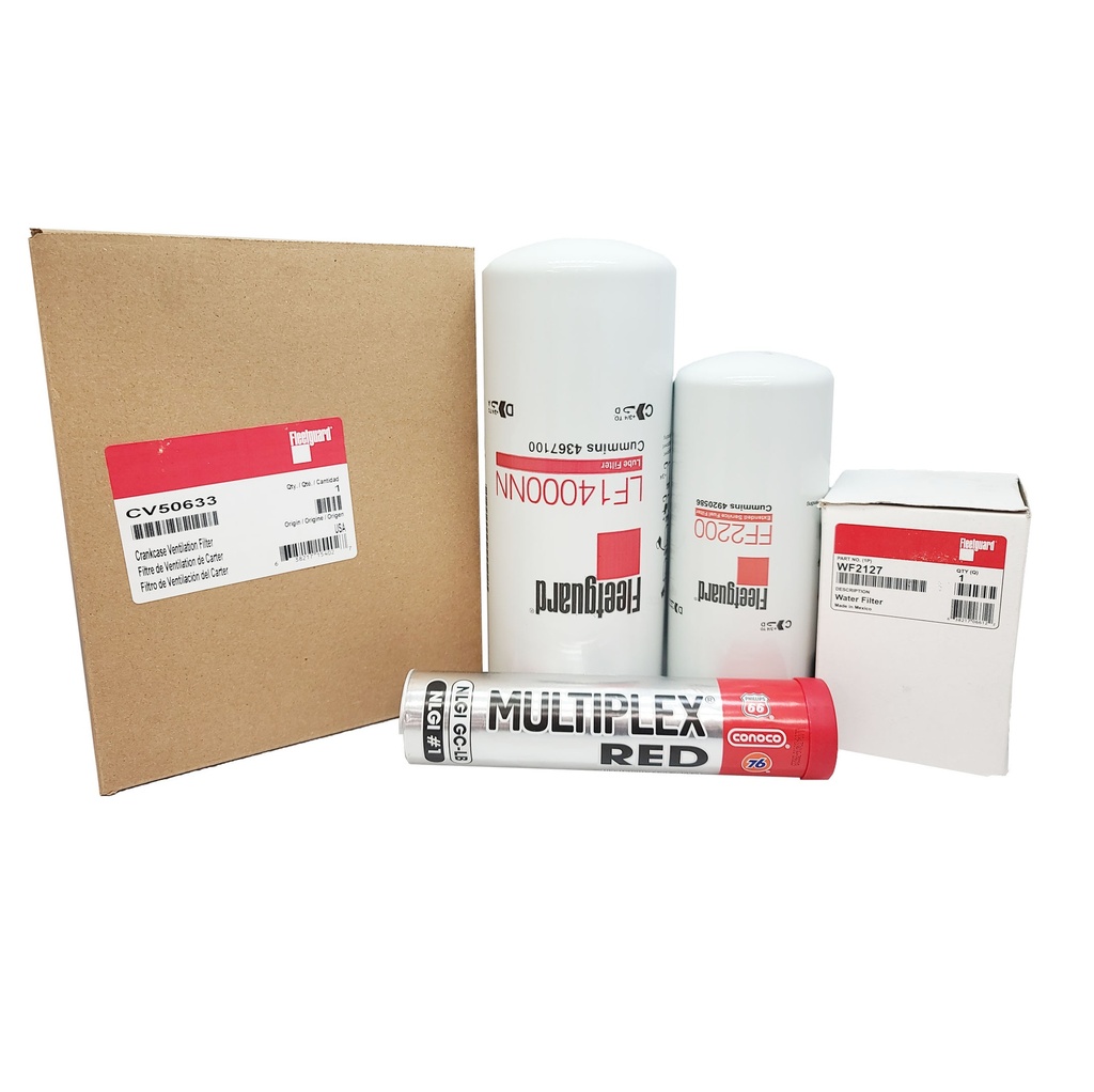 CUMMINS OIL CHANGE KIT LF14000NN, FF2200, CV50633, WF2127, FREE GREASE