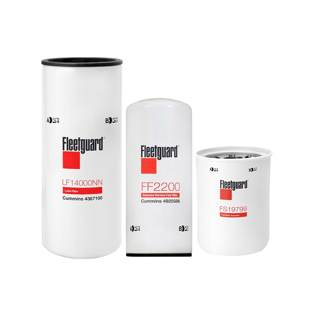 CUMMINS OIL CHANGE KIT LF14000NN, FF2200, FS19799