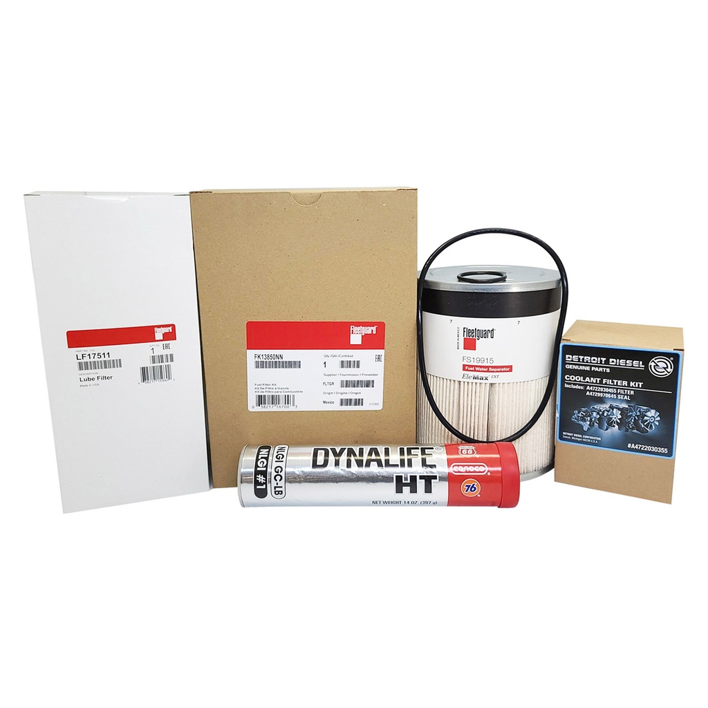 DETROIT OIL CHANGE KIT, LF17511, FK13850NN, FS19915, A4722030355, FREE GREASE