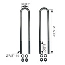 U Bolt Kit RND 7/8in X 3in X 20-1/2in  AUBK8161-204