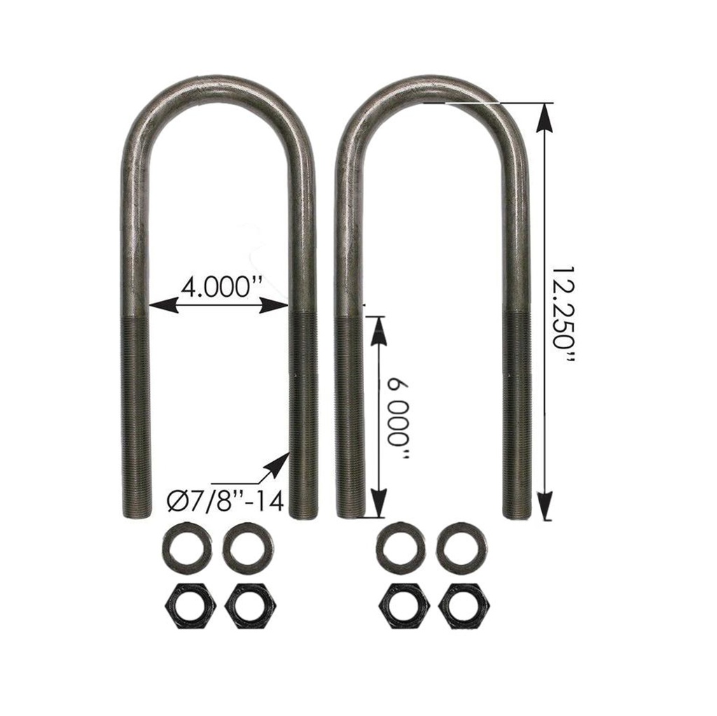 U Bolt Kit RND 7/8in X 4in X 12-1/4in  AUBK8164-122   11-09624-120 K241-571-322