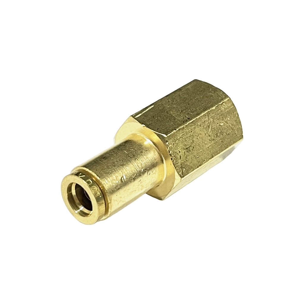 BRASS PLC FEMALE CONNECTOR 1/4 X 1/4IN  177.13B664B PL1366-4A