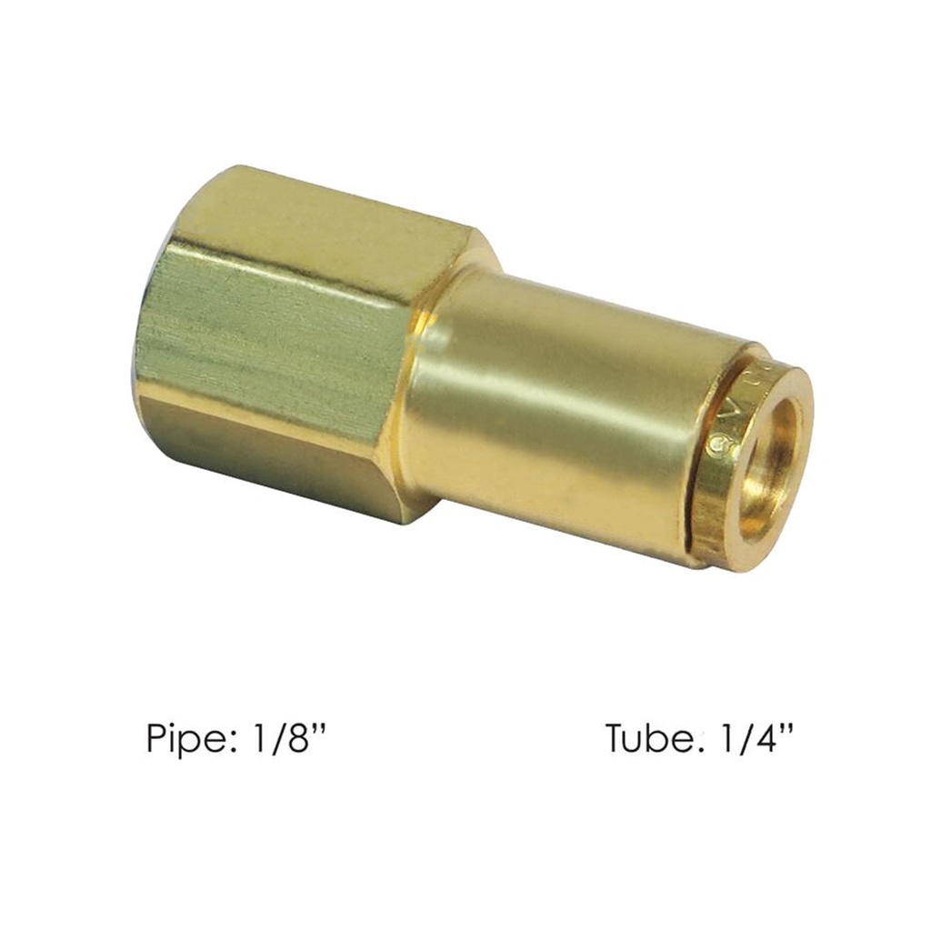 BRASS PLC FEMALE CONNECTOR 1/4 X 1/8IN  177.13B664A P4366-4-b