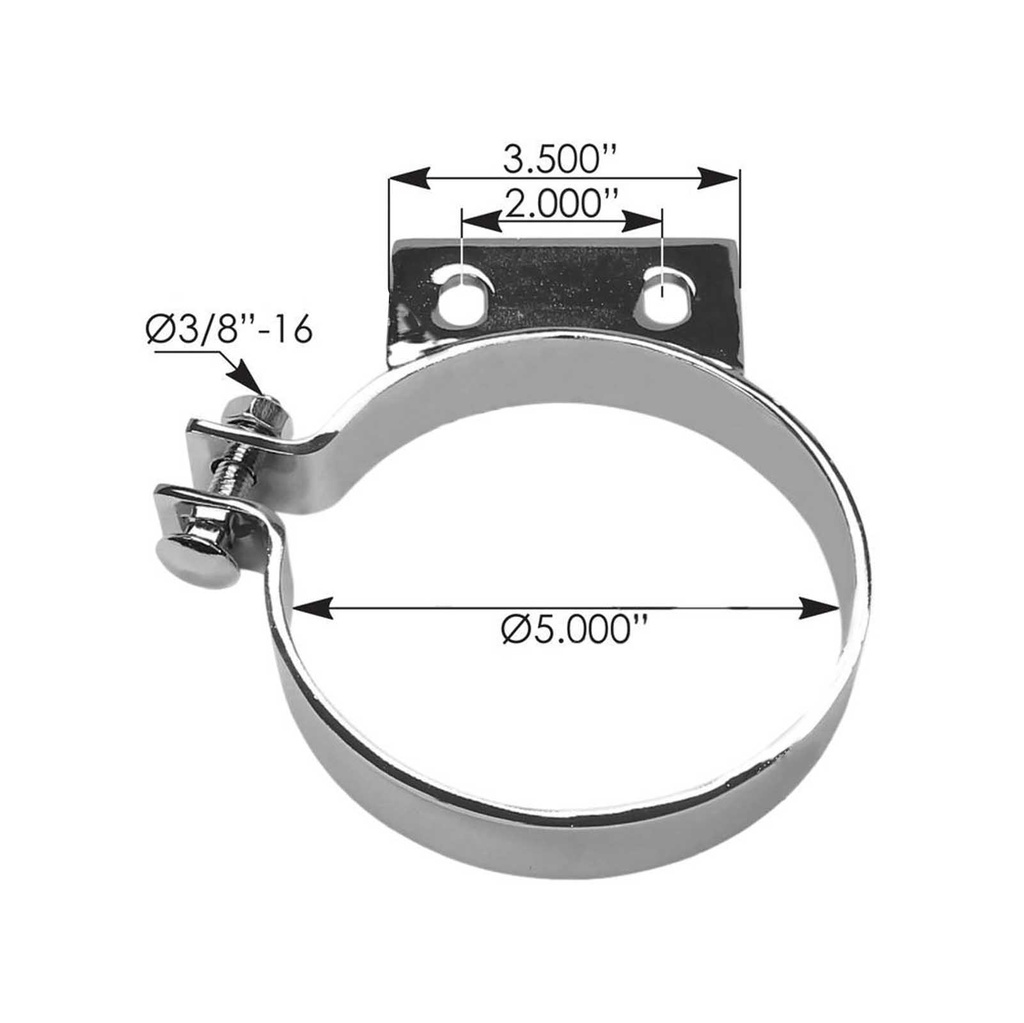 Stack Mtg Bracket 5in Chrome Peterbilt  562.U7551BKC   MB5PBS  45PB500CP  SB500