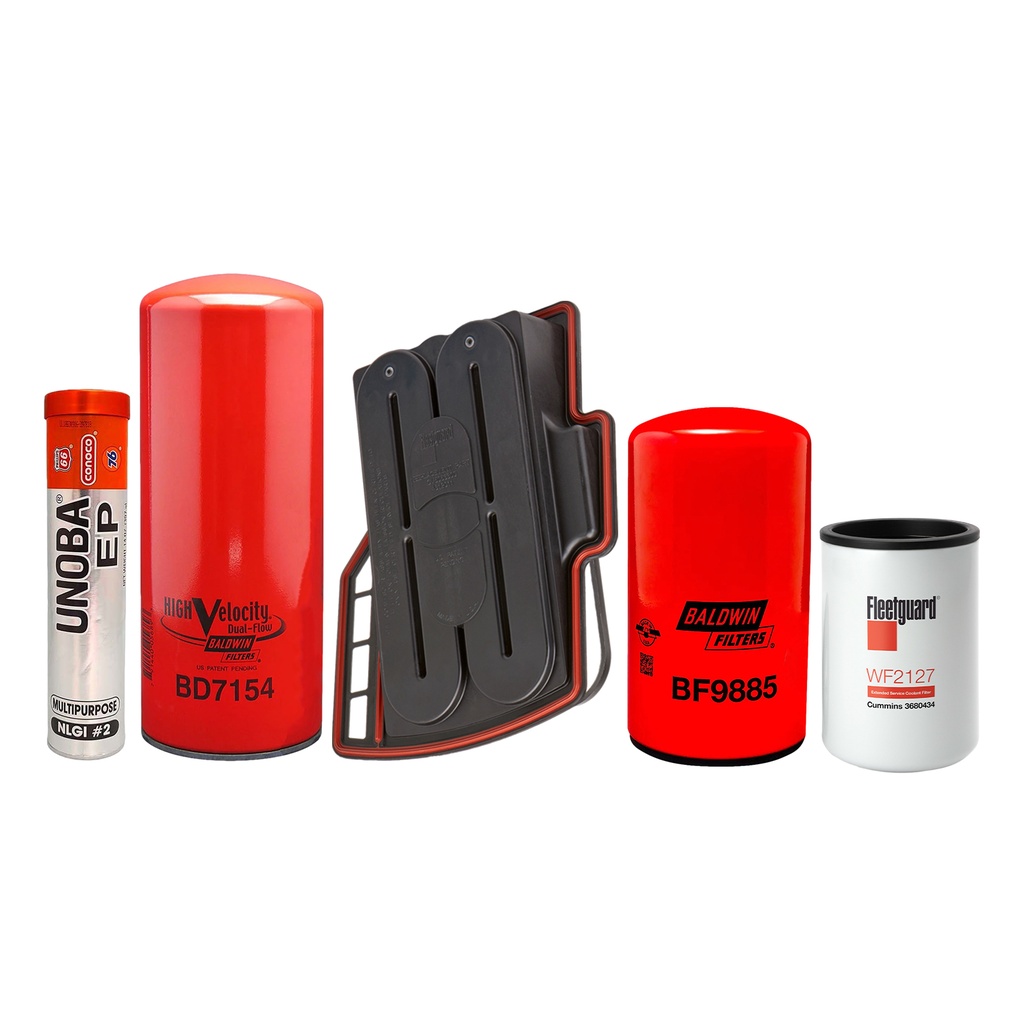 CUMMINS OIL CHANGE KIT BD7154,BF9885,CV50633, WF2127, FREE GREASE