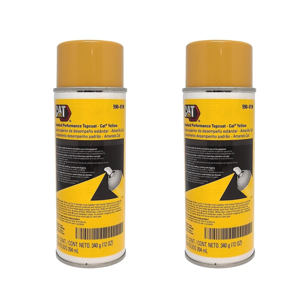 GENUINE CAT 590-0196 5900196 AEROSOL Spray Paint Yellow 12oz (Pack of 2)
