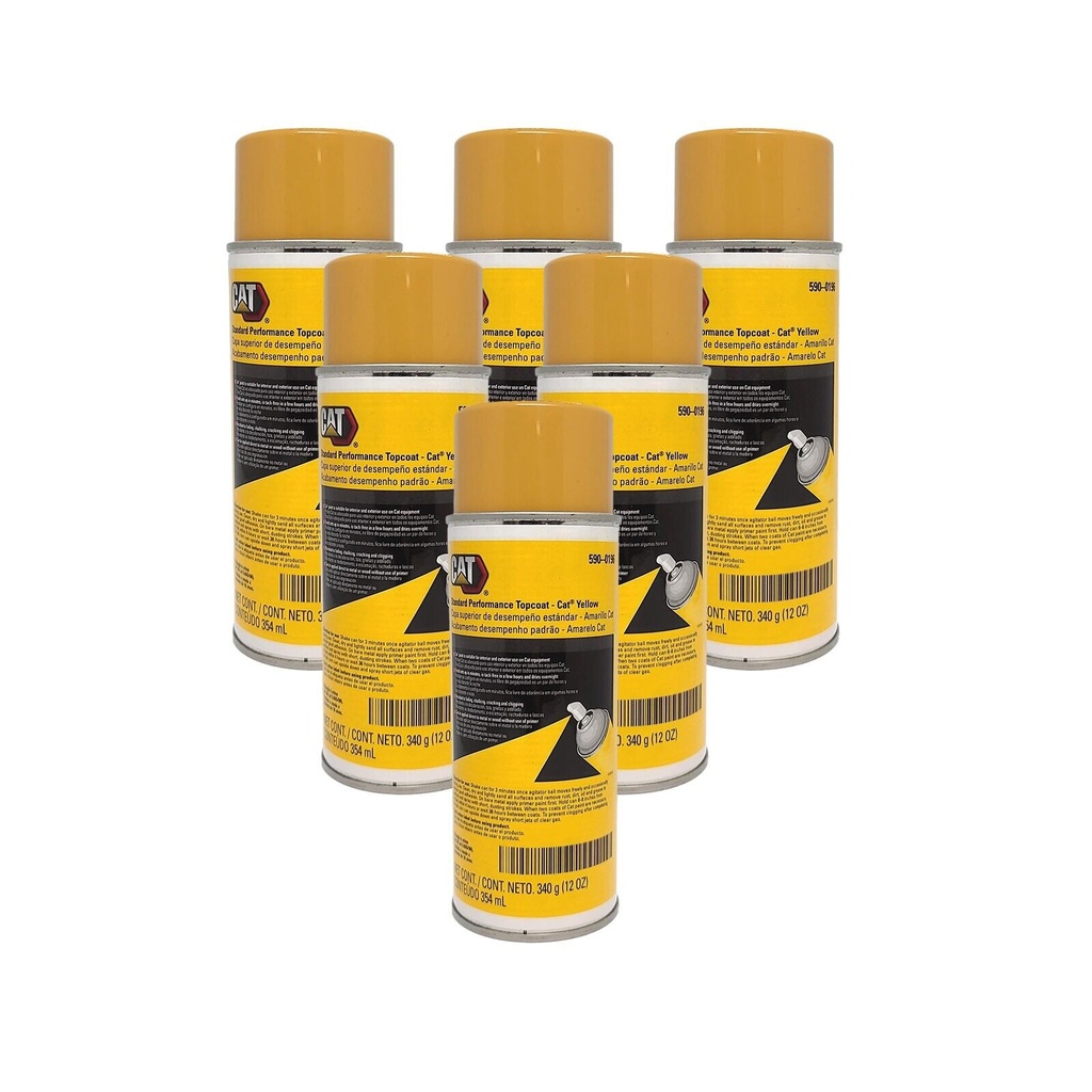 GENUINE CAT 590-0196 5900196 AEROSOL Spray Paint Yellow 12oz (Pack of 6)