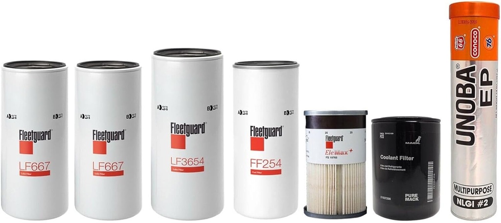 VOLVO OIL CHANGE KIT, LF667, LF3654, FF254, FS19765, 21937298 FREE GREASE