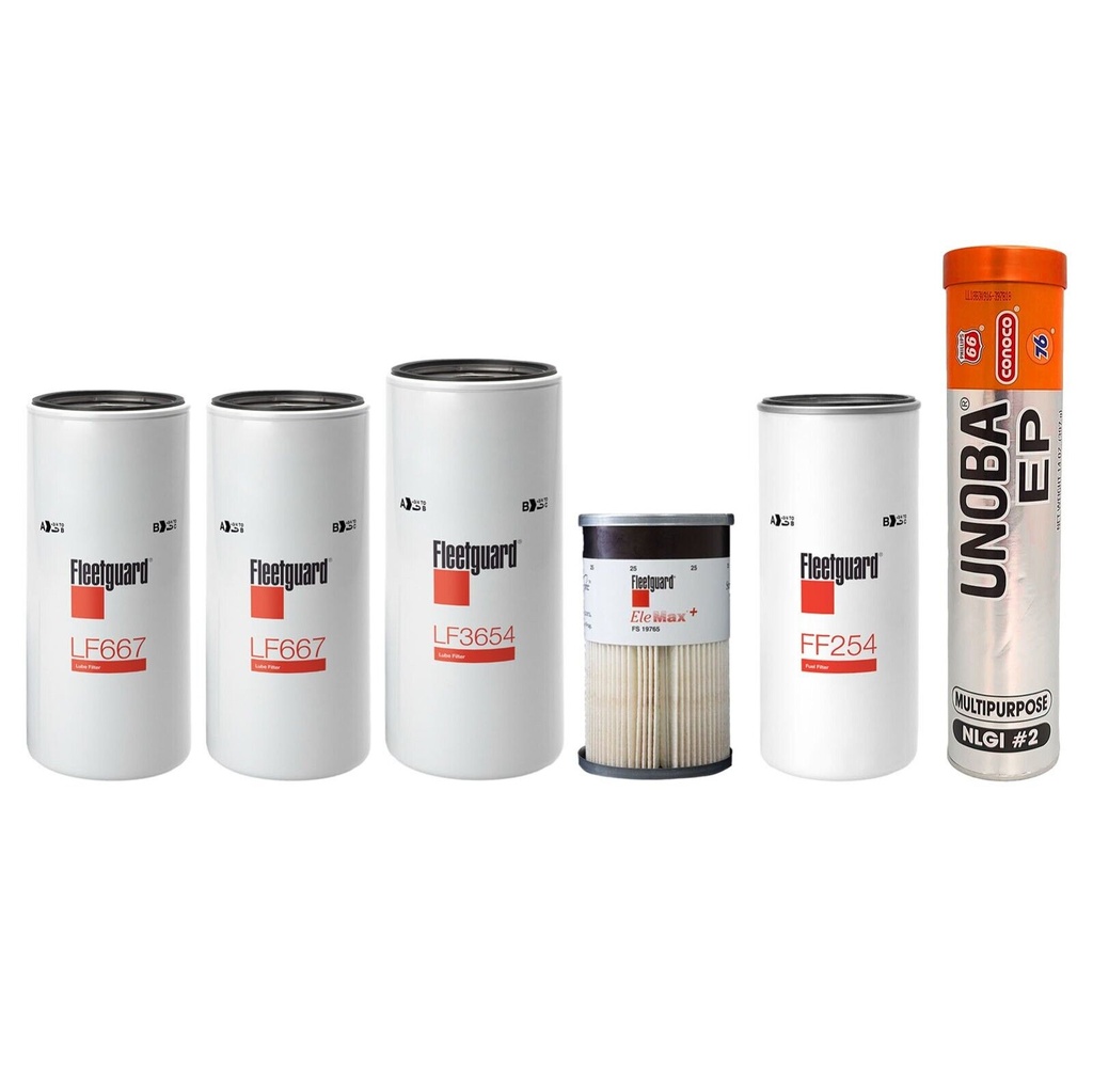 VOLVO OIL CHANGE KIT LF667, LF3654, FS19765, FF254 FREE GREASE