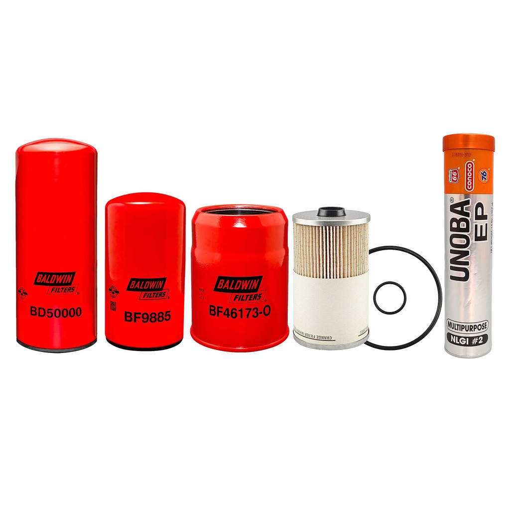 CUMMINS OIL CHANGE KIT BD50000, BF9885, BF46173-O, PF7930, FREE GREASE