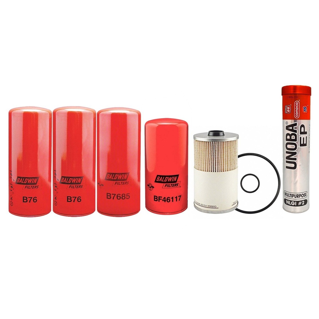 VOLVO MACK OIL CHANGE KIT B76, B7685, PF7930, BF46117 FREE GREASE