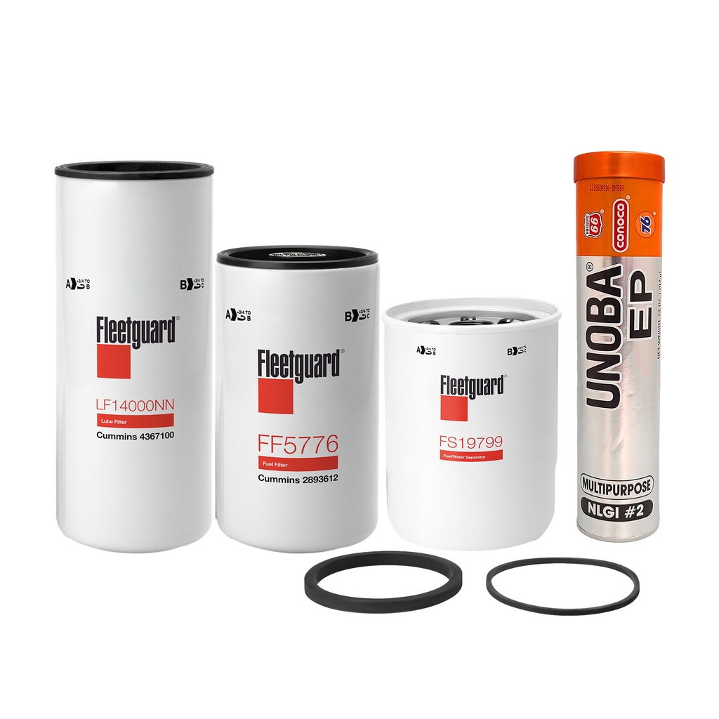 CUMMINS OIL CHANGE KIT LF14000, FF5776, FS19799 FREE TUBE GREASE