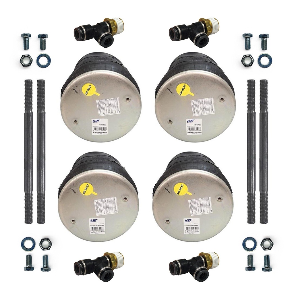 (X4)Air Spring 410.P8864 + Fitting 177.11716D, Stud PP7546, Bolt, Screw + Washer