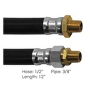 Air Hose Assy 1/2IDx3/8NPTx12IN 177.7812 18112 452112 148012 E858212BK