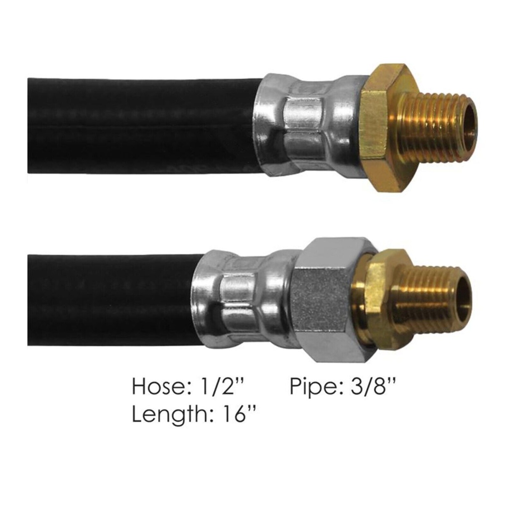 Air Hose Assy 1/2IDx3/8NPTx16IN 177.7816 18116 452116 148016 16316 E858216BK