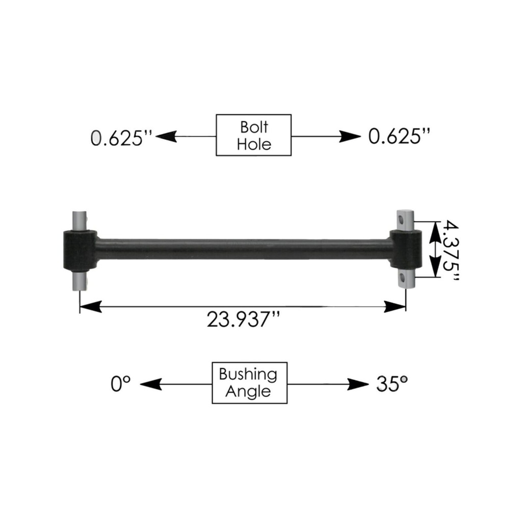 Torque Rod Tube 23.930in Freightliner 095.1066 TMR514 6813266716 A1616749001