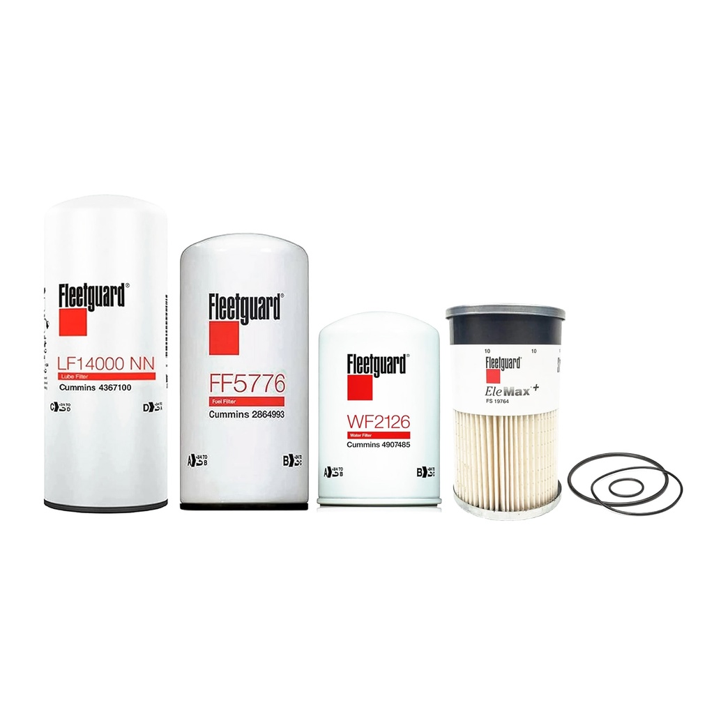 CUMMINS OIL CHANGE KIT LF14000, FF5776, WF2126, FS19764, FREE GREASE