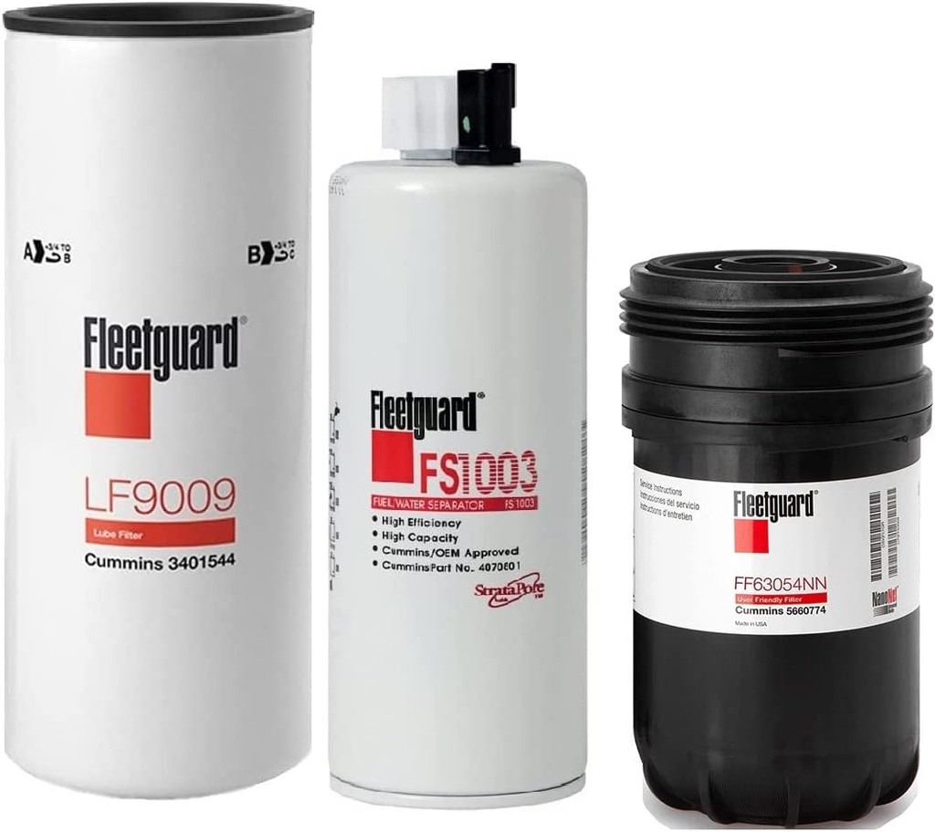 CUMMINS OIL CHANGE KIT LF9009, FS1003, FF63054NN FREE TUBE GREASE