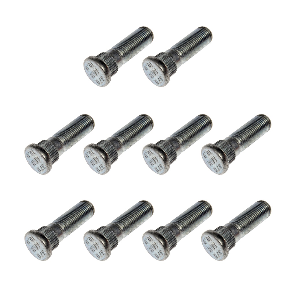 M12-1.25 Serrated Wheel Stud - 14.35mm Knurl, 42mm Length 610-378 (Pack of 10)