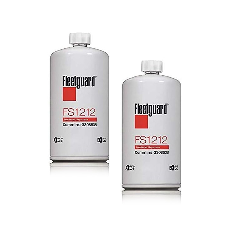 Fleetguard Fuel/Water Separator Spin-On Filter FS1212 (Pack of 2)