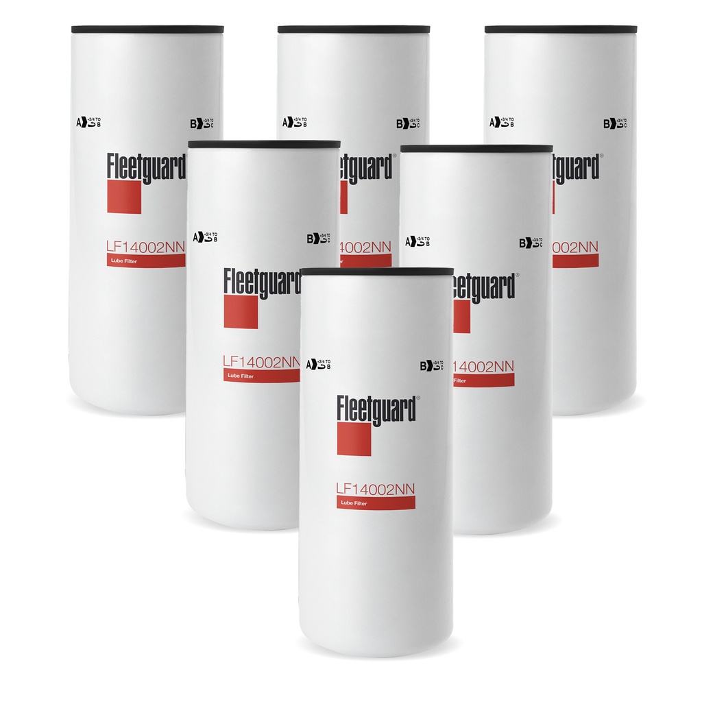 [3P-KX38-M7KB] Fleetguard Lube, Spin-On LF14002NN 1220856 5297157 22497303 (Pack of 6)
