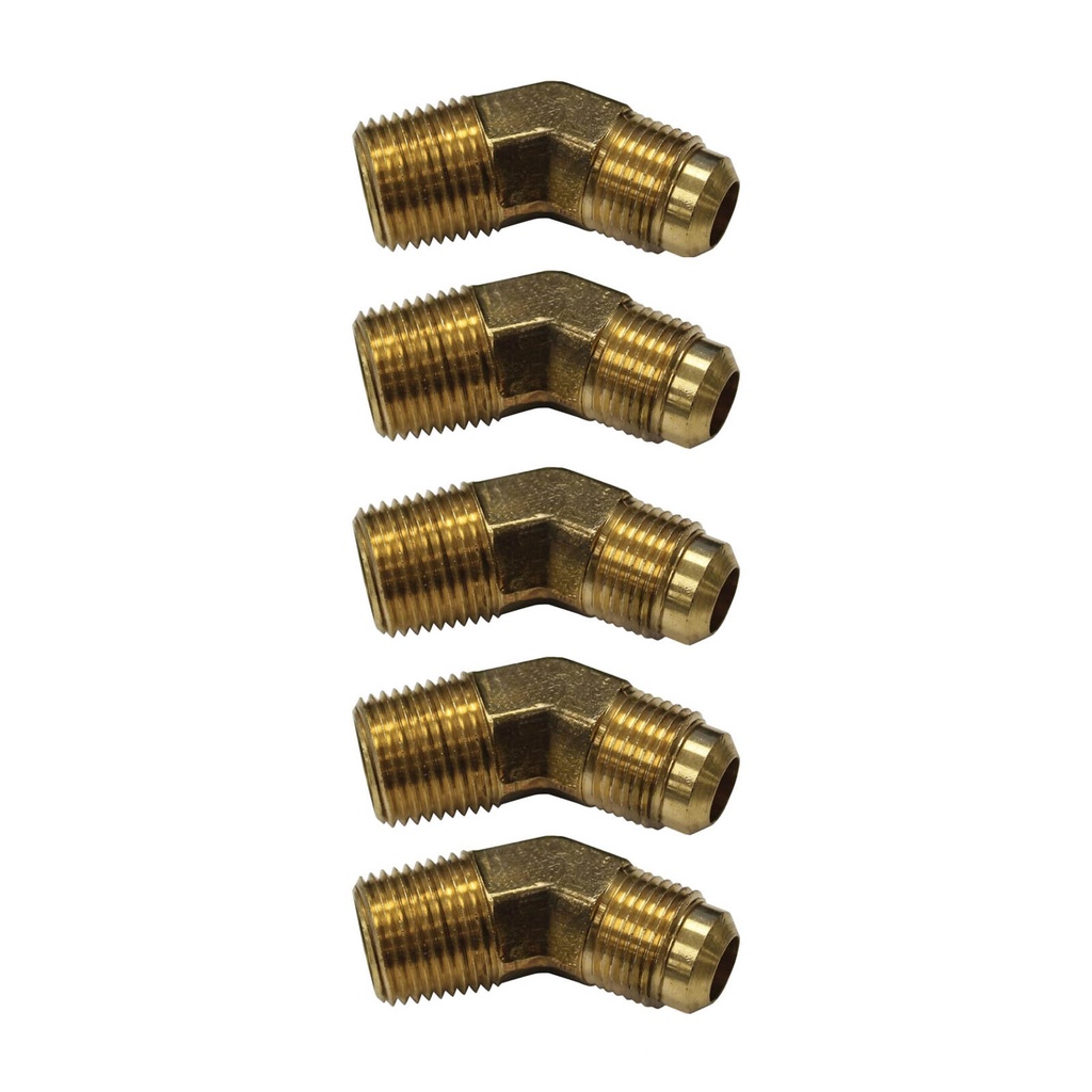 Male Elbow 45 DEG 1/2in SAE X 1/2in Pipe 177.8548D, 54X8X8, 159F88 (Pack of 5)