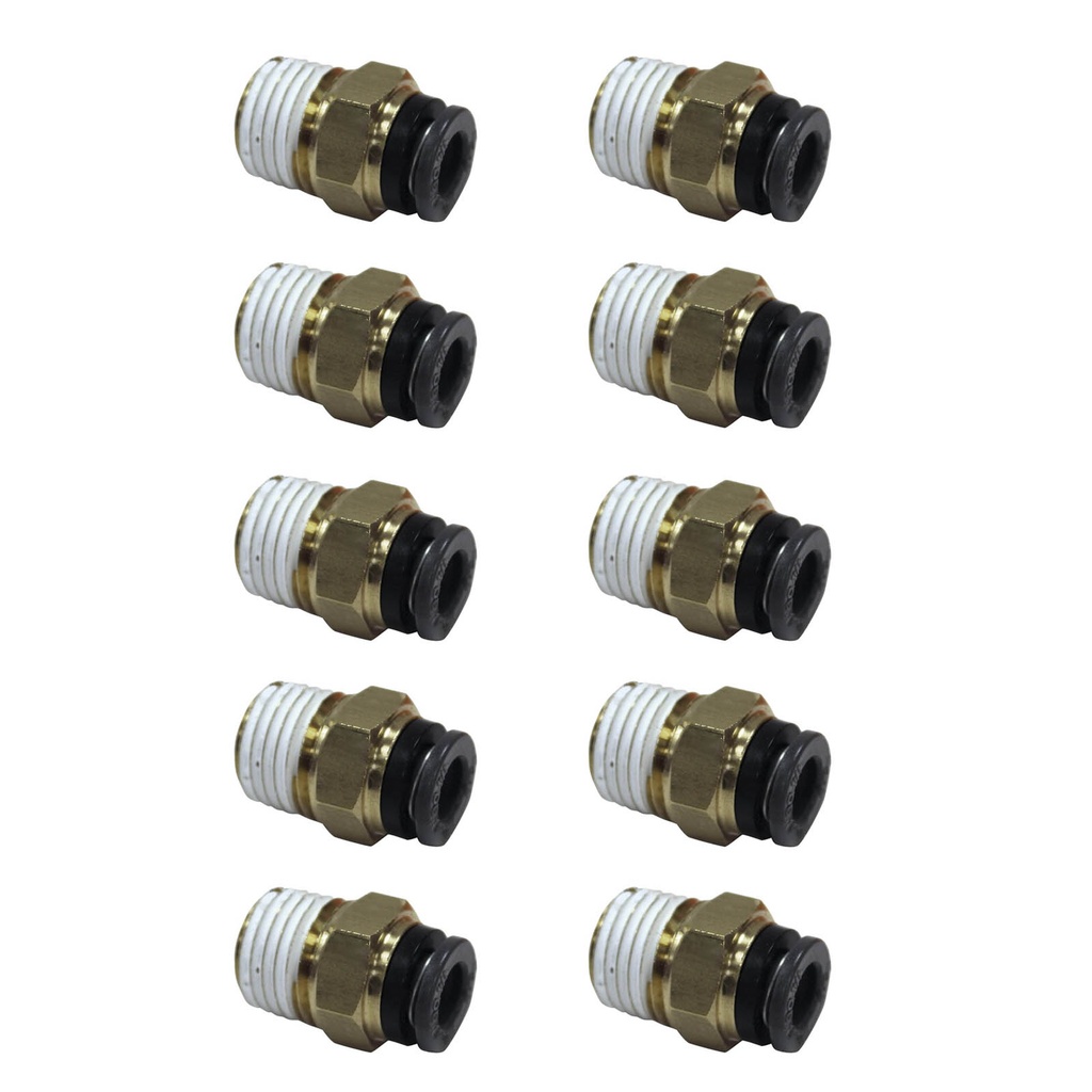 PLC Male Connector 1/4 X 1/4in 177.11684B, 68PMT44, QL13684B, 016144(Pack of 10)