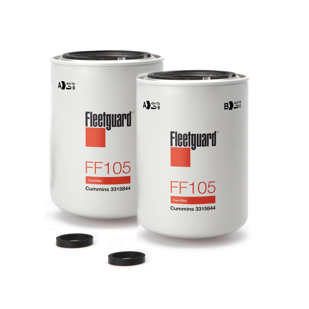 Fleetguard Fuel Filter Spin On FF105 (Pack of 2)
