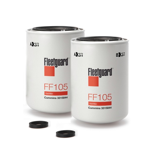 [BV-U9RH-67KQ] Fleetguard Fuel Filter Spin On FF105 (Pack of 2)