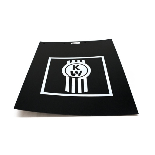 OEM KENWORTH MUDFLAP-BLACK 3/16 30 KW BUG WHITE 24X30BKWB