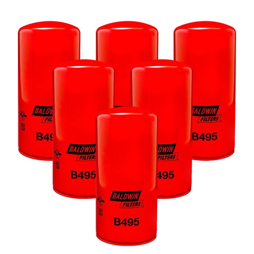 [HX-O0RK-3F5G] Engine Oil Filter Baldwin B495   *(6 Pack)*