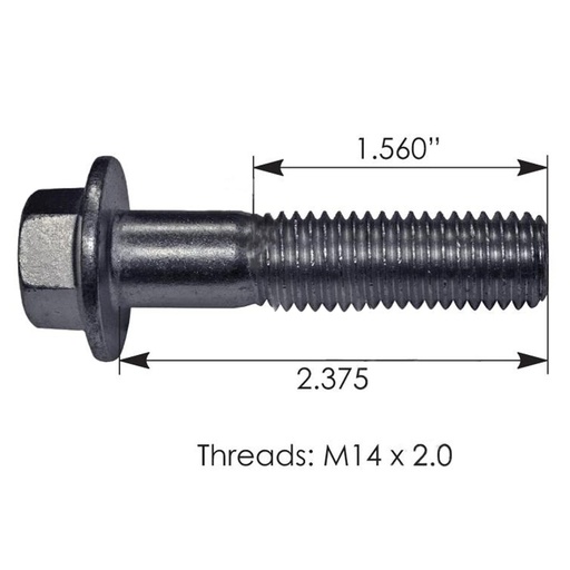 Flange Bolt 14mm-2 X 60mm Zinc GR10.9 MFB1460GR10.9C  984857