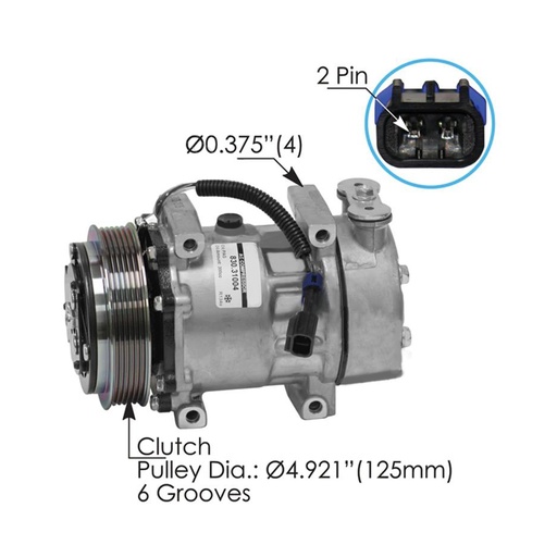 [T0-4DLI-I75W] Air Conditioning Compressor 7H15 Type 830.31004 4039 F69-6002-121 F696002121